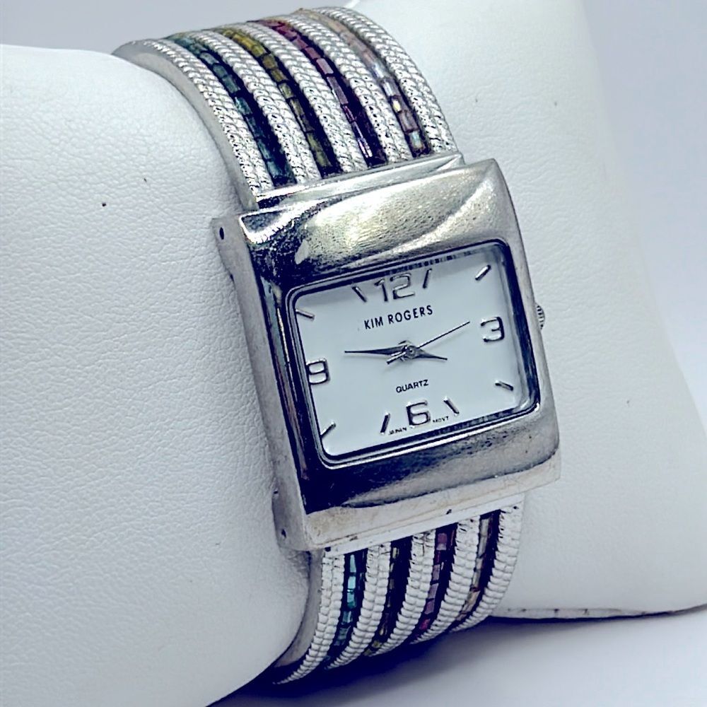 Working! Kim Rogers Beaded Cuff Bracelet Watch